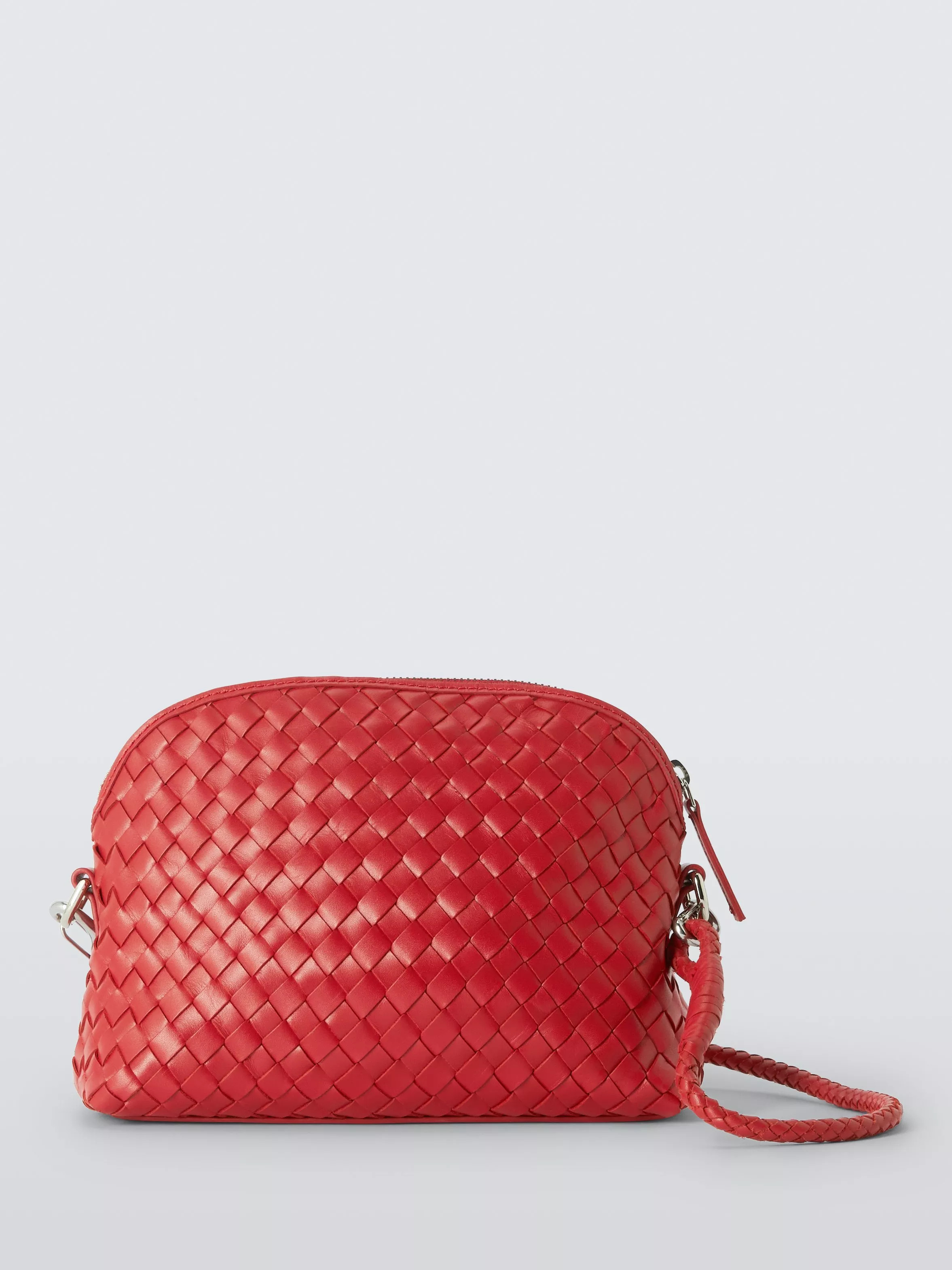 Dragon Diffusion Chunky Fellini Pochette Woven Leather Crossbody Bag, Red | John Lewis (UK)