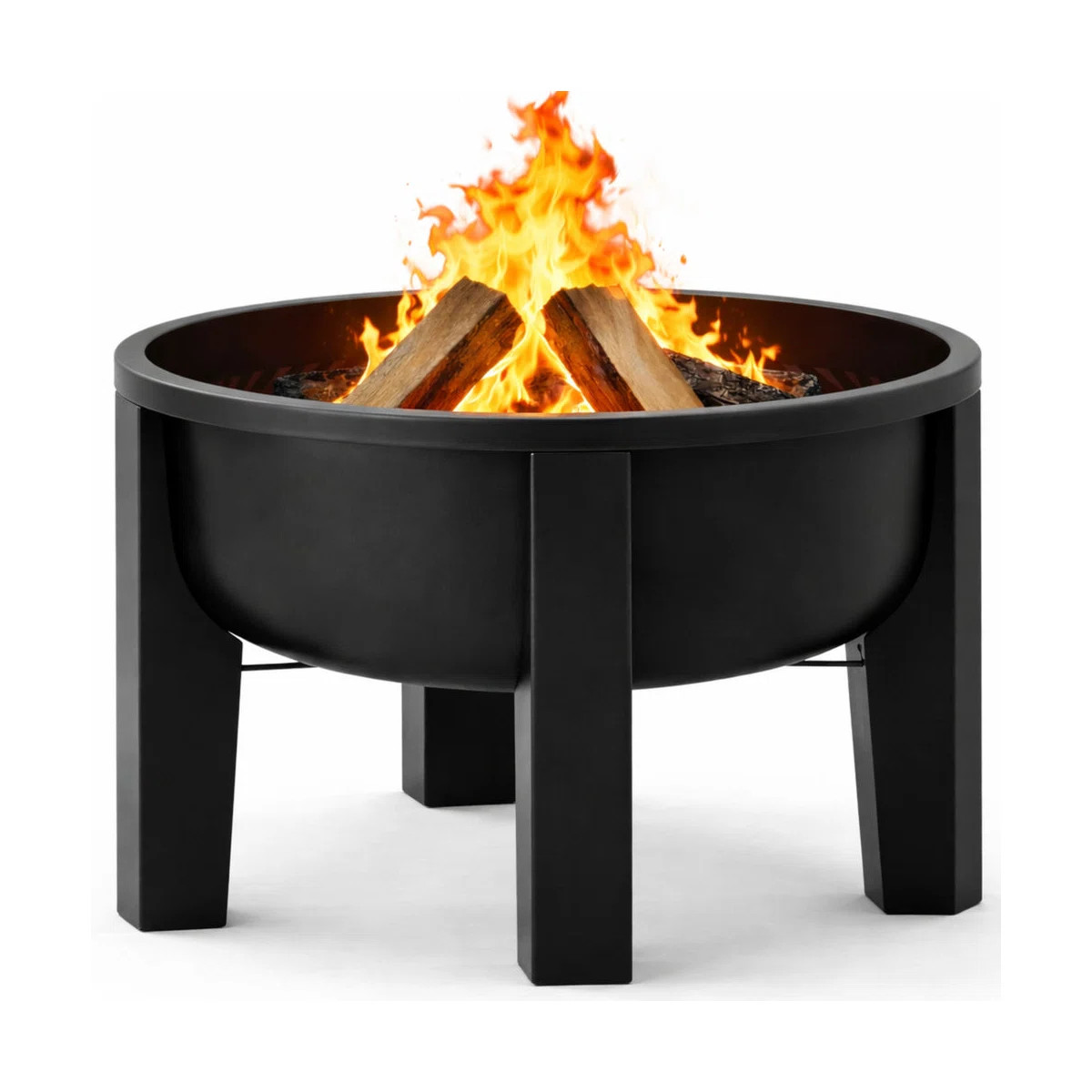 Fire Chief Wood Burning Fire Pit with Tabletop Lid \u2013 Modern Outdoor Metal Fire Pit for Patio... | Wayfair North America