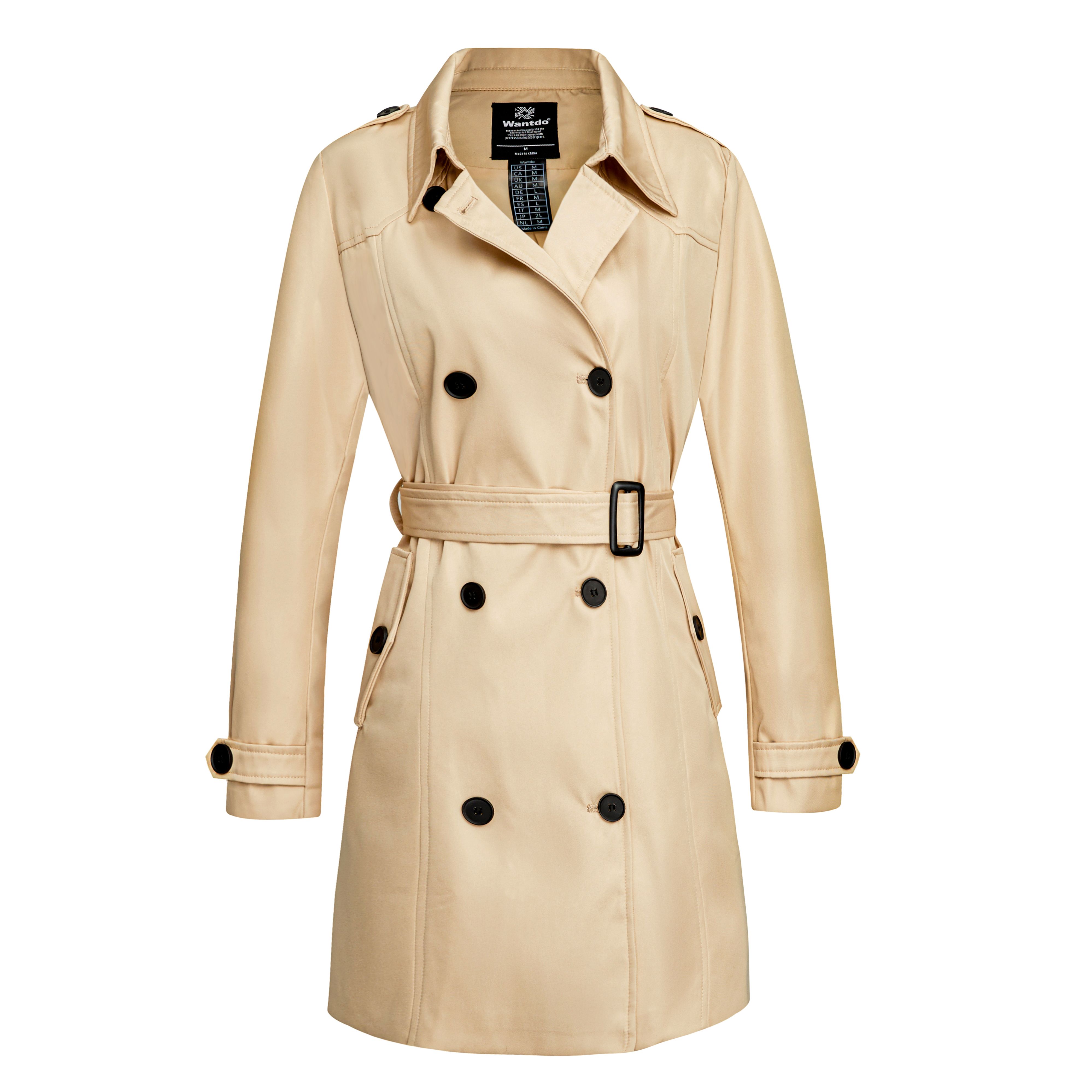 Wantdo Women's Lightweight Long Trench Coat Soft Shell Outerwear Khaki Size XL | Walmart (US)