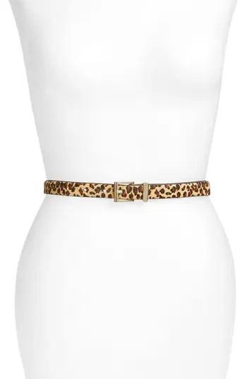 Women's Halogen Square Keeper Calf Hair Belt, Size X-Small - Leopard | Nordstrom