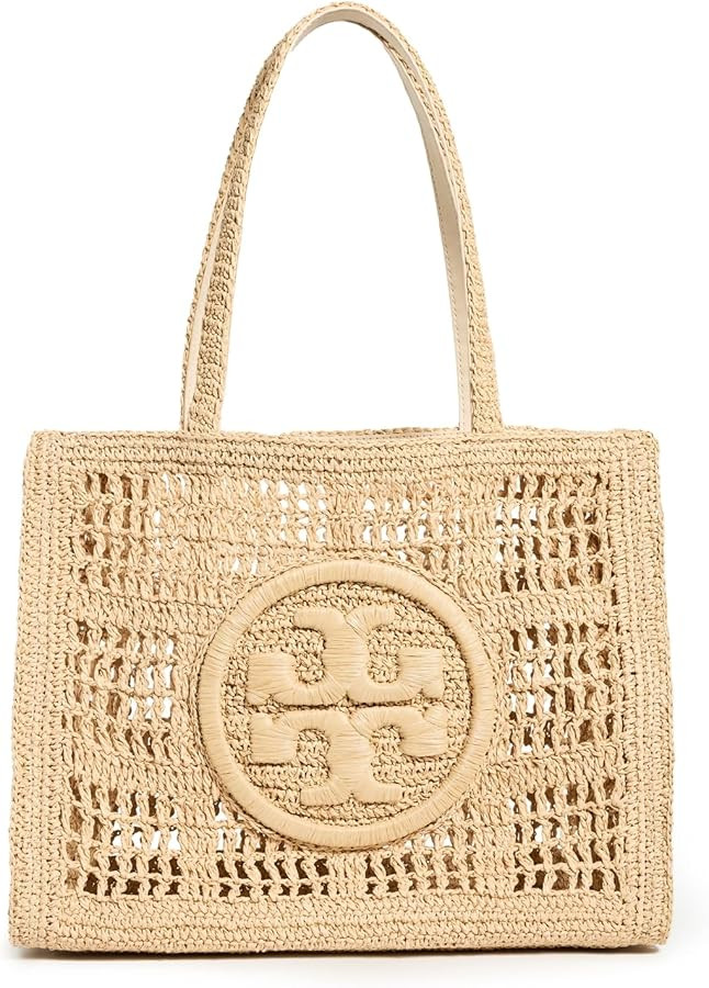 Amazon.com: Tory Burch Women's Ella Hand Crocheted Small Tote, Natural, Tan, One Size : Tory Burc... | Amazon (US)