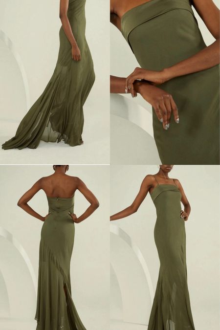 Cocktail dress. Khaki green Bandeau Sheer Woven Maxi Dress. On sale! Under £100. Events dress, spring, date night out, brunch outfit, baby shower. Affordable fashion.  Designer dress. Wardrobe staple. Timeless. Gift guide idea for her. Luxury, elegant, clean aesthetic, chic look, feminine fashion, trendy look, special occasion. Karen Miller outfit idea. 



#LTKsummer #LTKuk #LTKeurope