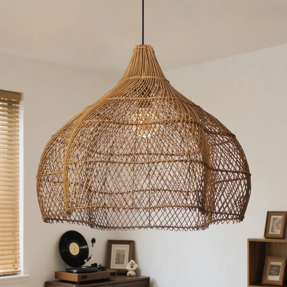 Large Rattan Pendant Lamp for Living Room | Wayfair North America