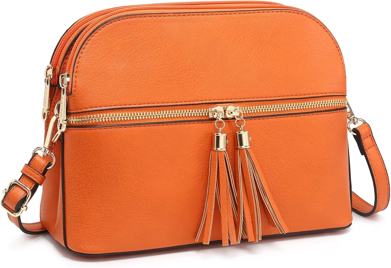 Dasein Women Tassel Zipper Pocket Crossbody Bag Shoulder Purse Fashion Travel Bag with Multi Pock... | Amazon (US)