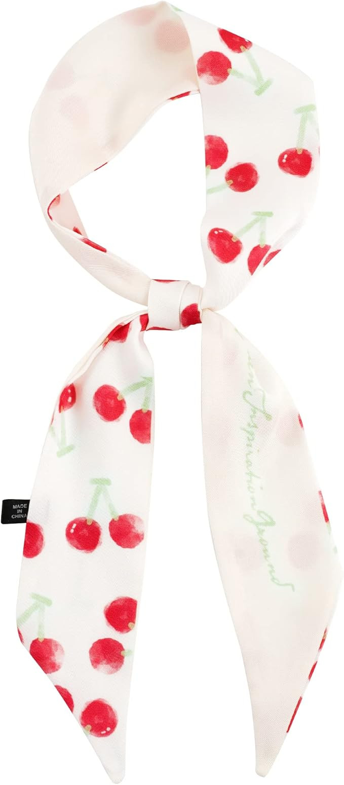 GERINLY Tropical Fruit Skinny Hair Scarf for Spring Cute Neck Ribbon Scarfs Headband Long Reversi... | Amazon (US)