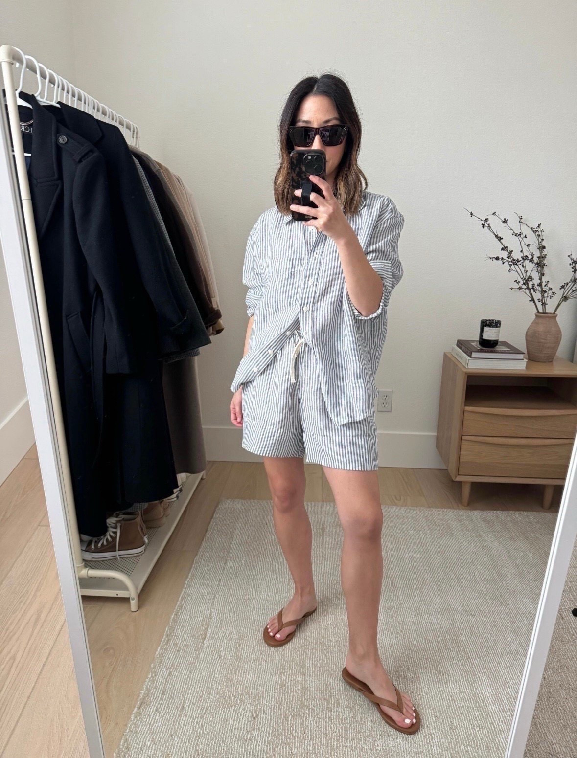 Amazing linen set from Gap. Jump on these before they sell out. Shirt runs slight oversized, but I ended up sizing up bc I like these roomy. Shorts are fantastic, so roomy and comfy and a longer, flattering length. On sale!

Gap shirt petite small
Gap shorts petite xs
Tkee sandals 5
Celine sunglasses  

Petite style, summer outfits, summer style 



#LTKPetite #LTKSaleAlert #LTKFindsUnder100