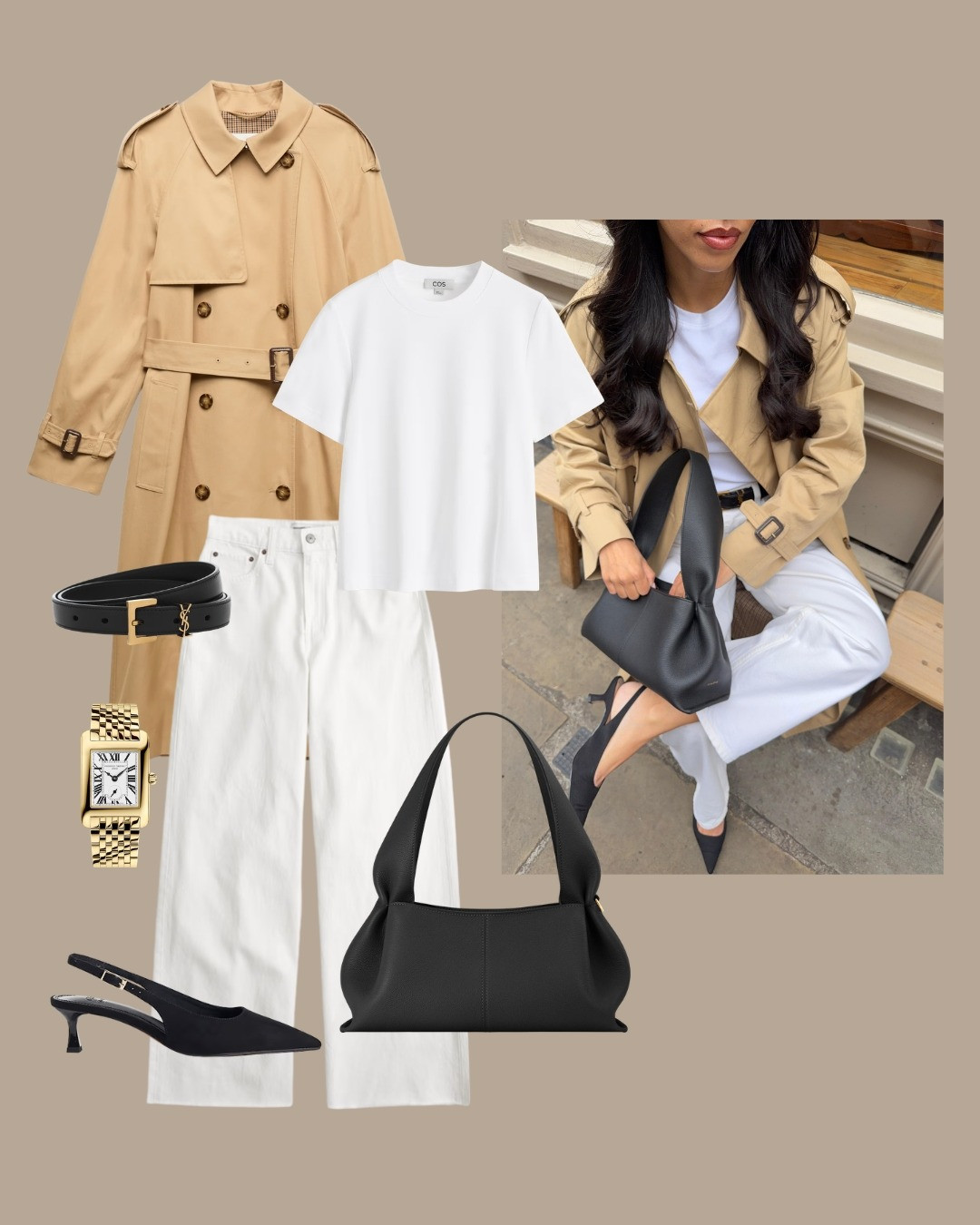 Spring OOTD styling my M&S trench coat with an all white look, wide denim jeans, Polene black bag and slingbacks

#LTKspring #LTKstyletip