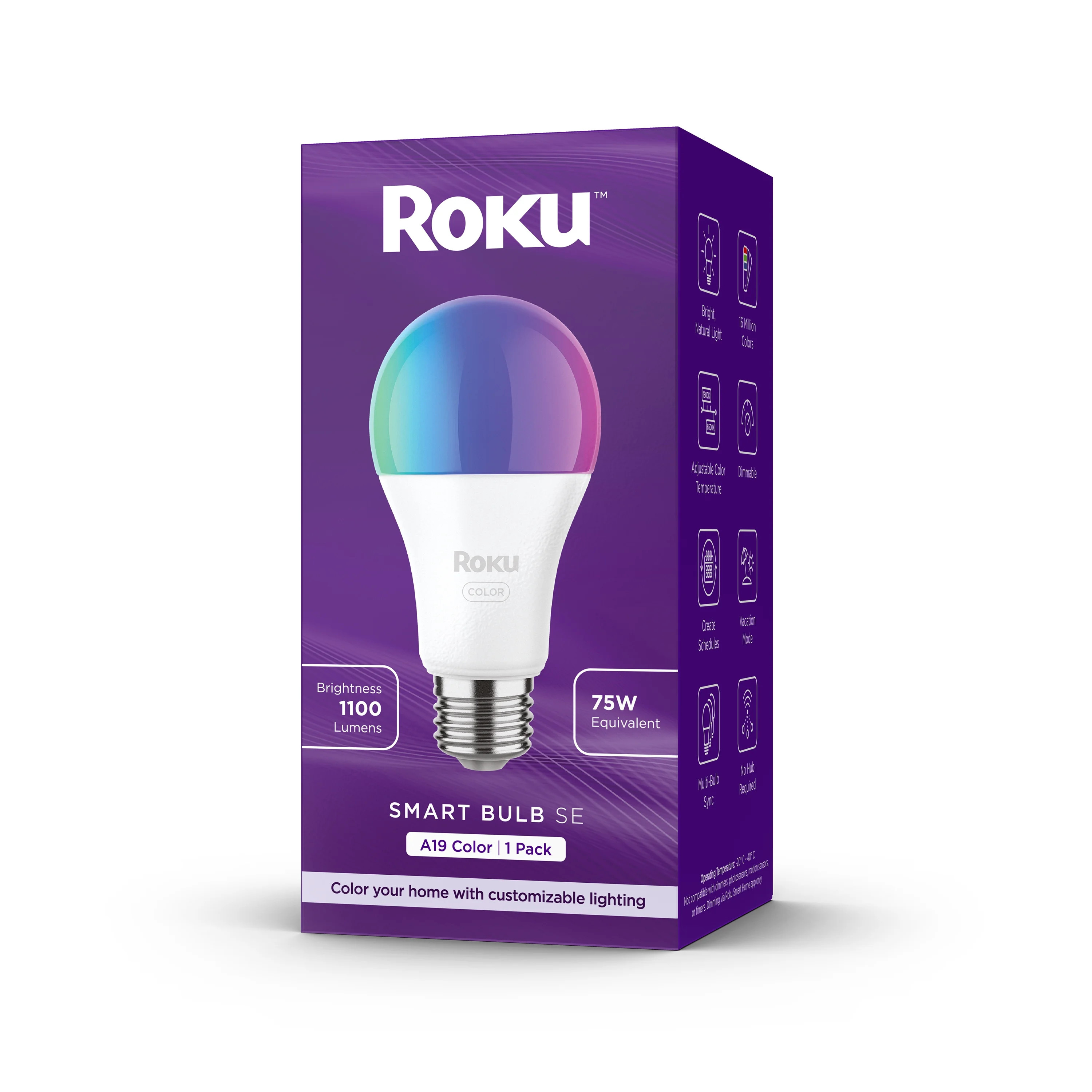 Roku Smart Home Smart Bulb SE (Color) with 16 Million Color Options, 12 Watts - Screw Base | Walmart (US)
