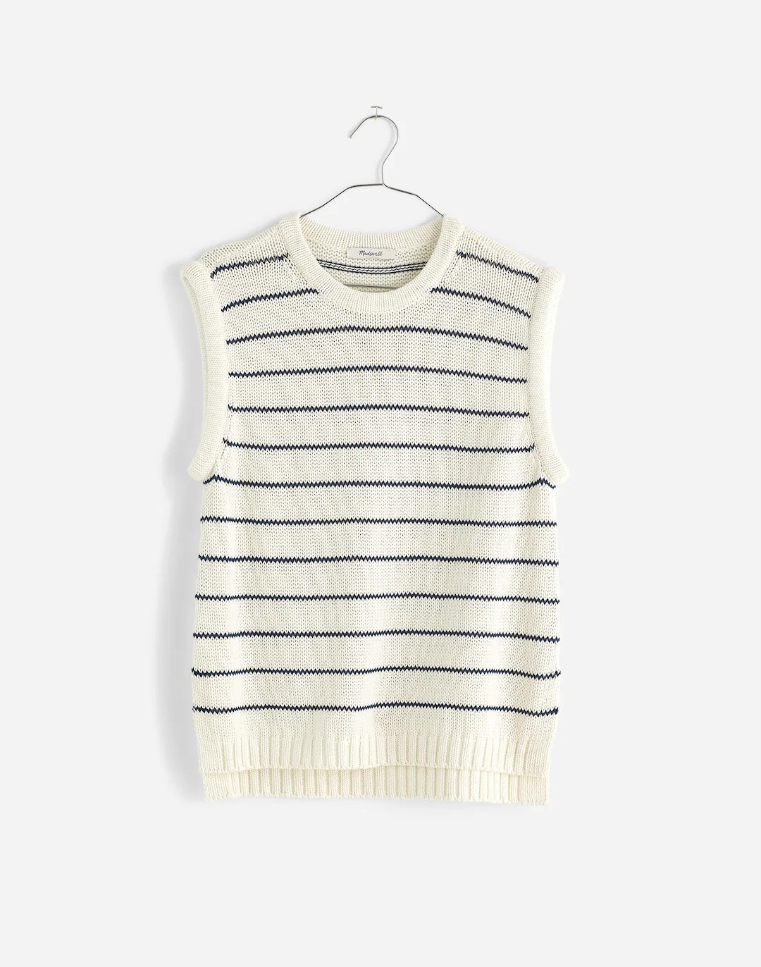 Puff-Trim Sweater Vest in Stripe | Madewell