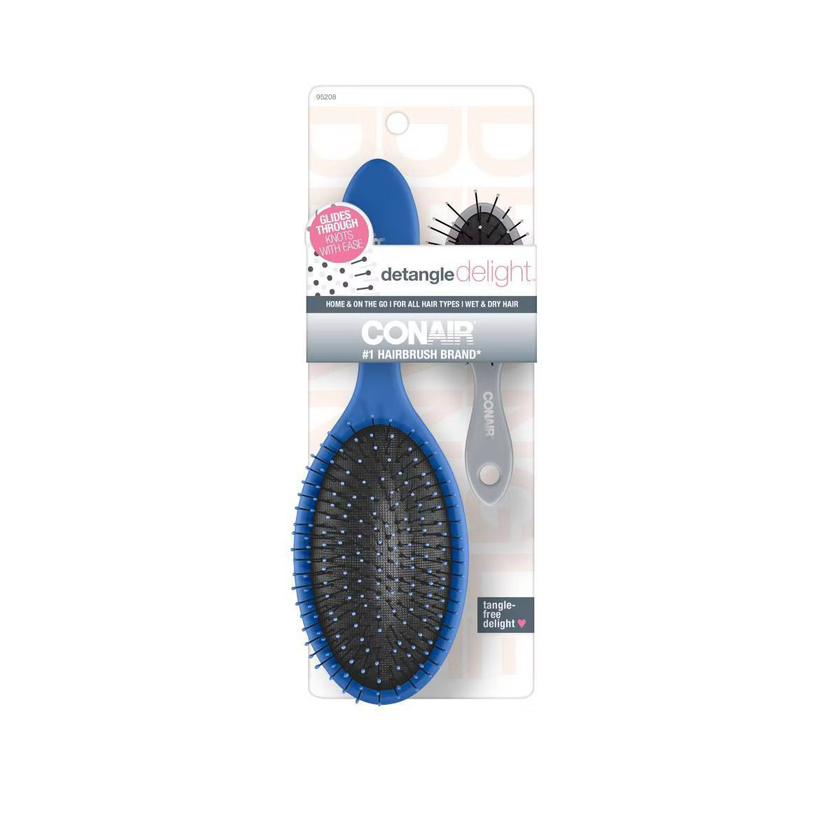 Conair Detangling Delight Cushion and Detangling Mini Cushion Value Pack Hair Brush - 2pk | Target