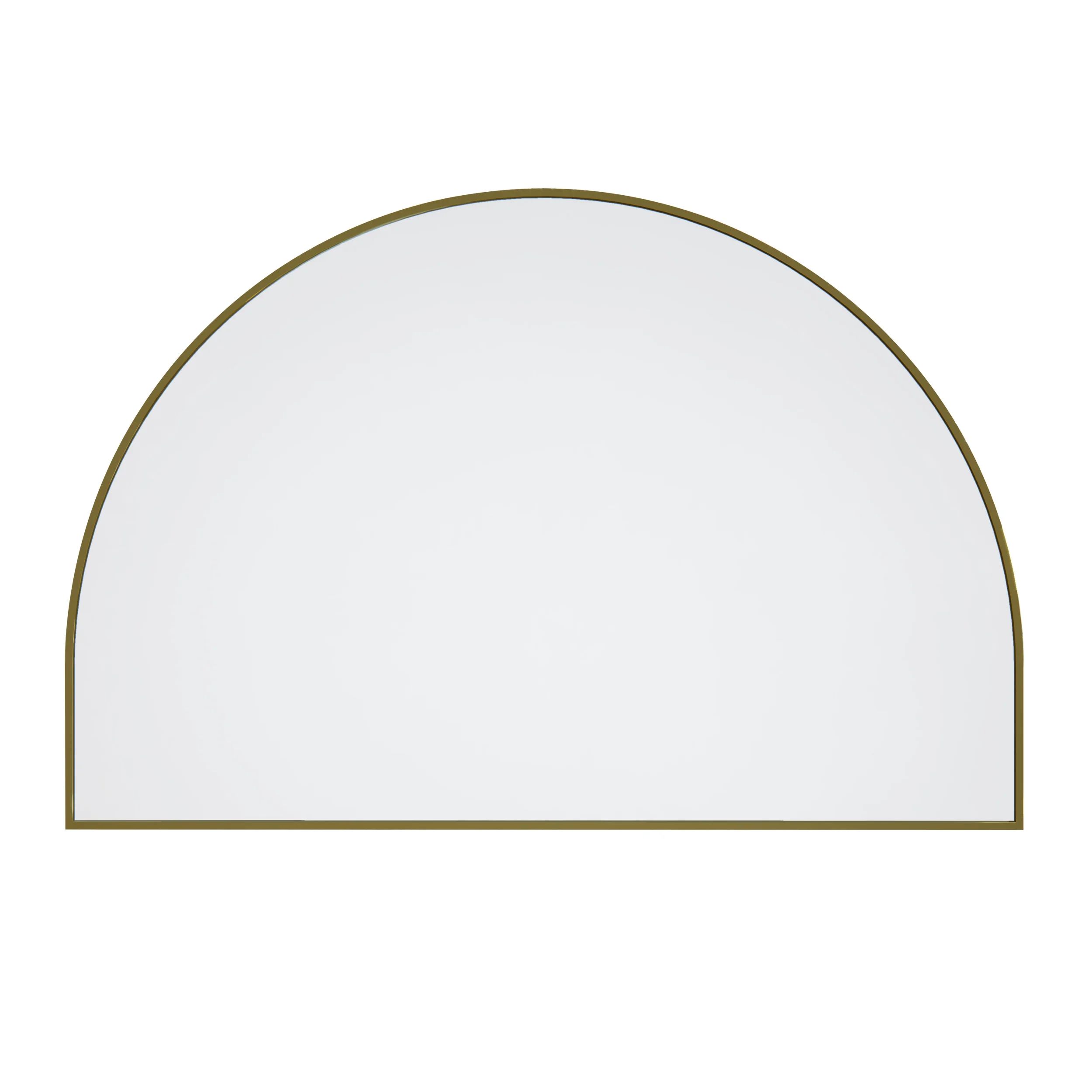 60 in. W x 40 in. H Framed Arched Bathroom Vanity Mirror in Satin Brass | Walmart (US)