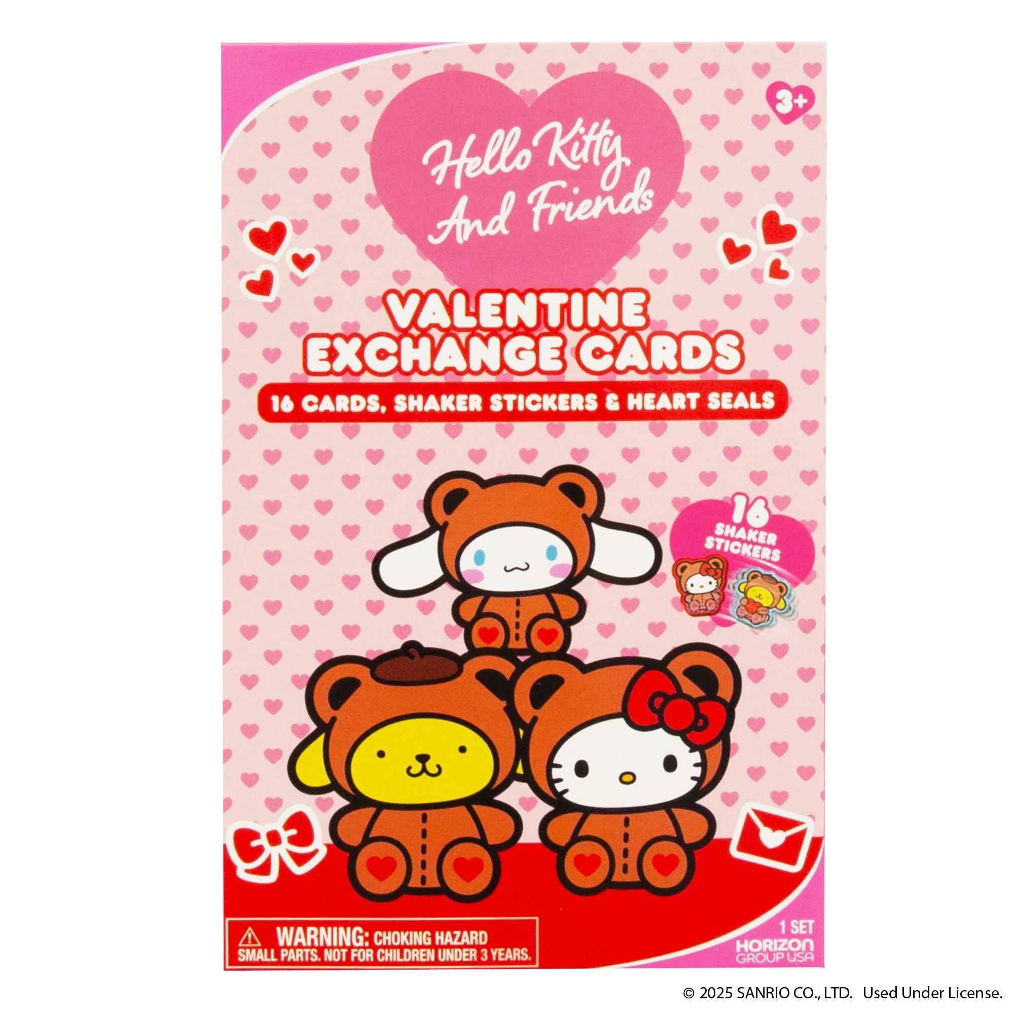 Hello Kitty® and Friends Valentine Exchange Cards Set with Shaker Stickers - 16 Pack | Walmart (US)