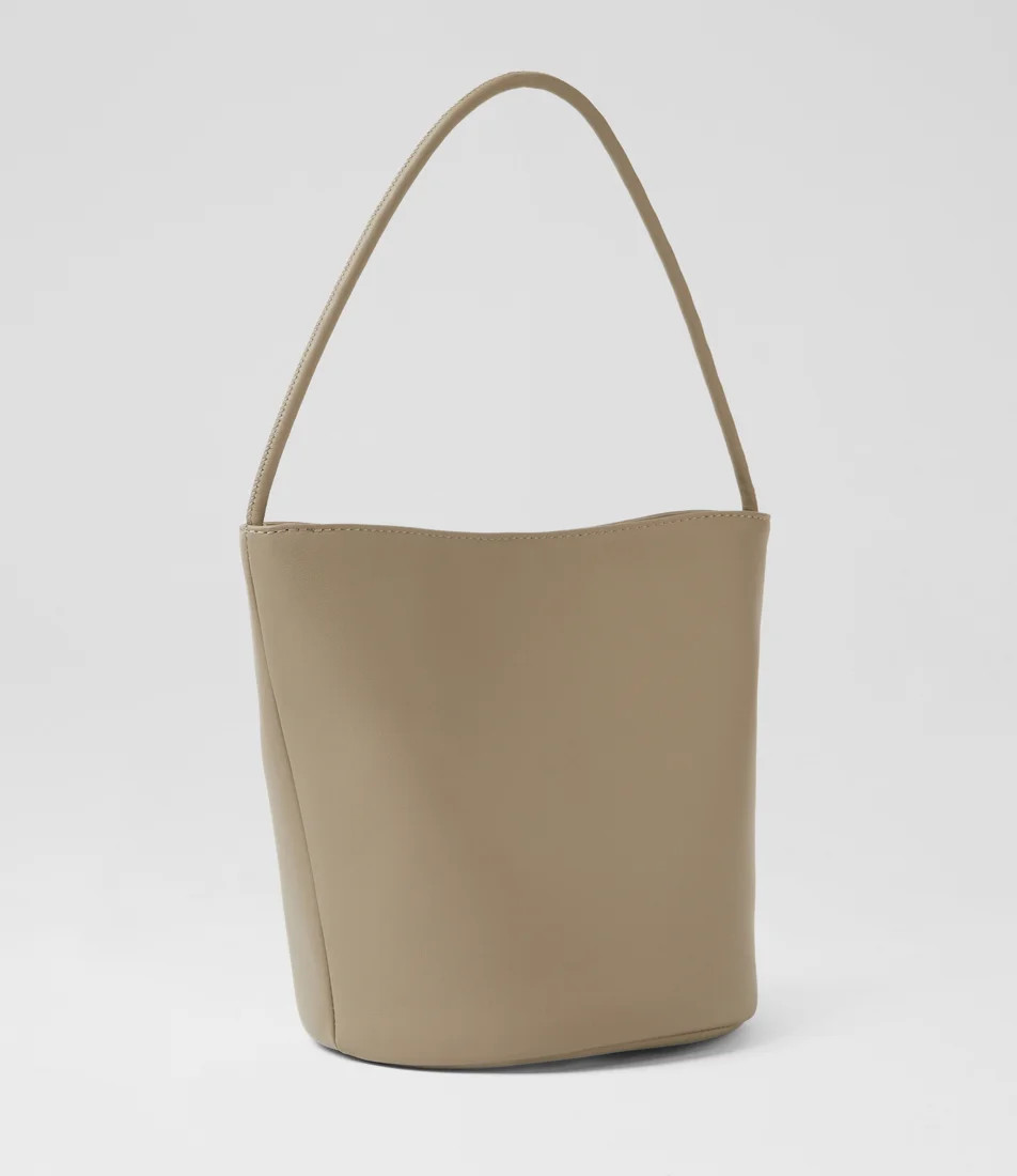 Nolya Khaki Leather Handbag | Styletread (AU)
