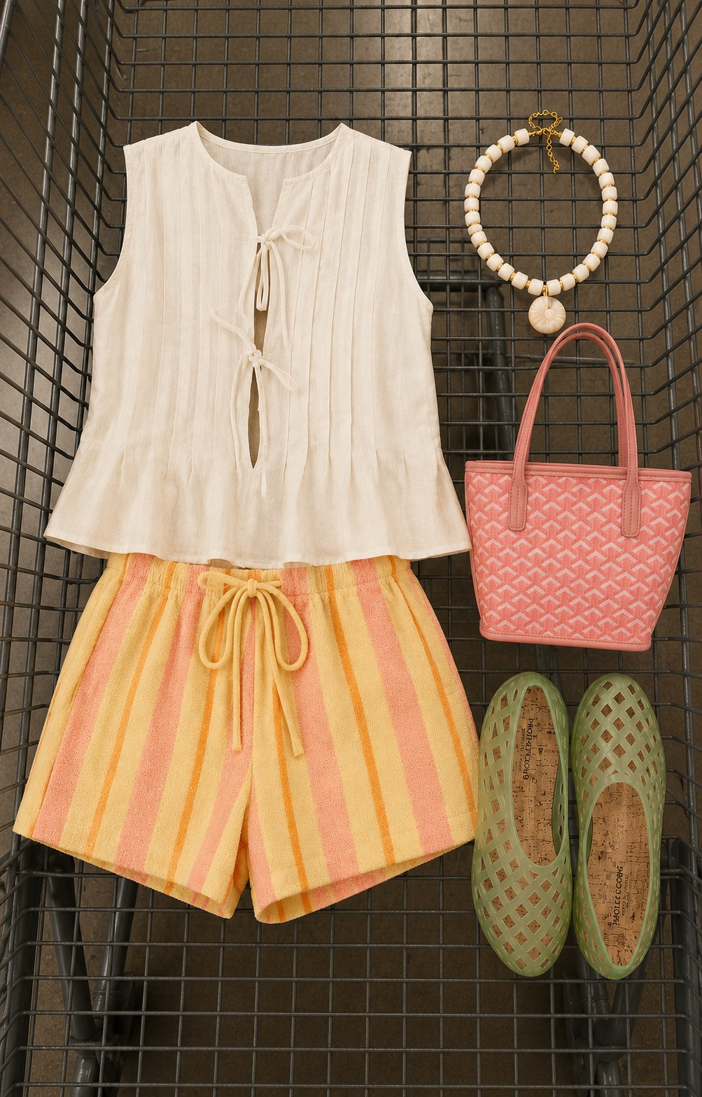The happiest little summer outfit 🍊 These colorful striped shorts paired with an airy tie-front top and fun accessories make such an easy, cheerful look. Everything is linked!
 

 #LTKdayinmylife #LTKootd #LTKvlog