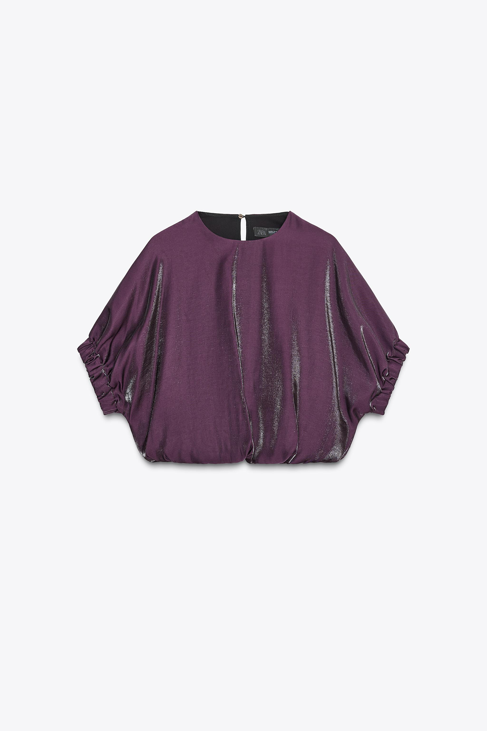 SATIN BALLOON TOP | Zara US