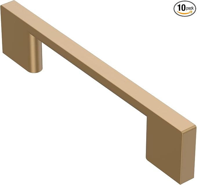Alzassbg 10 Pack Champagne Bronze Cabinet Pulls, 3-3/4 Inch(96mm) Hole Centers Rectangle Cabinet ... | Amazon (US)