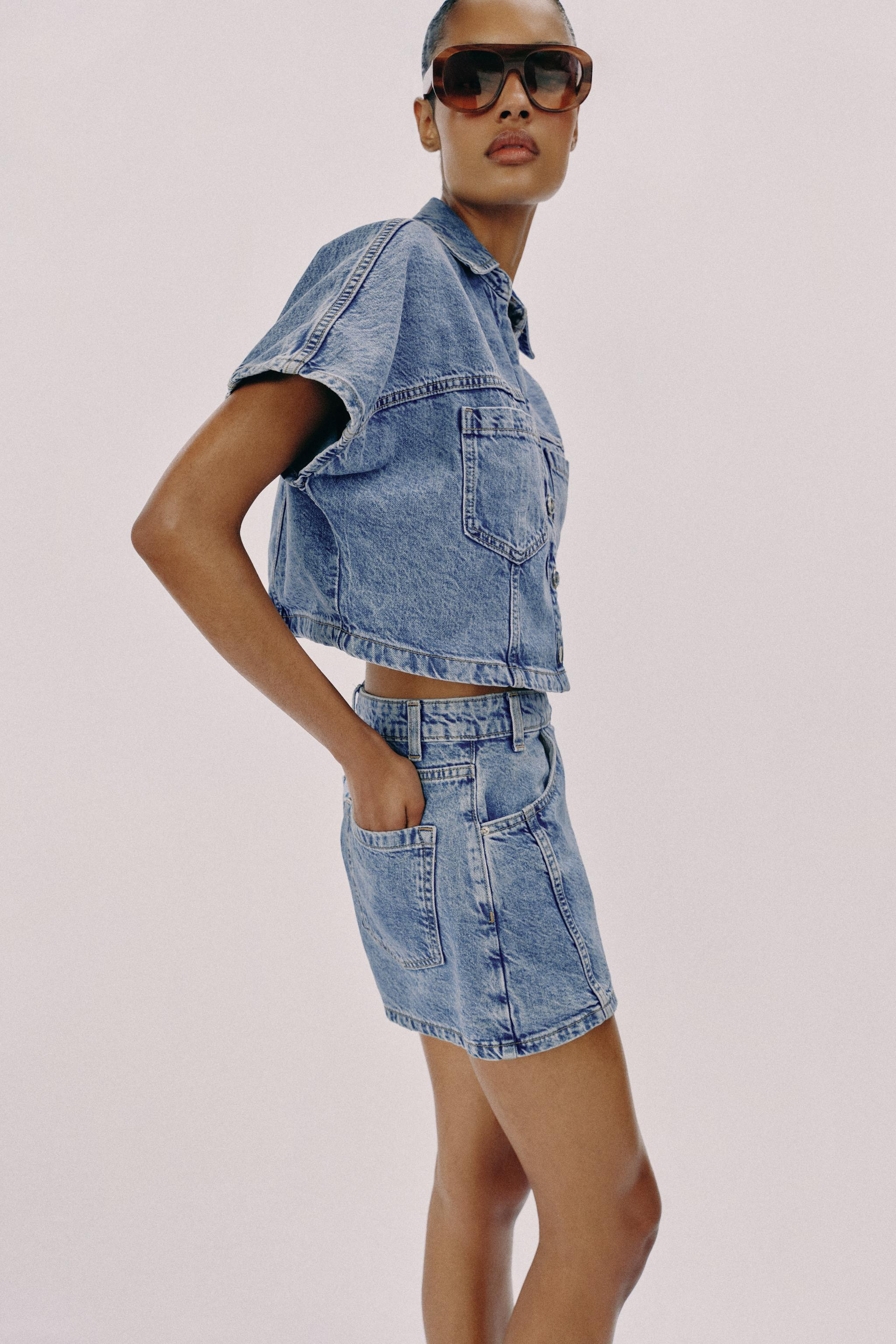 Z1975 SHORT DENIM SHIRT | Zara UK