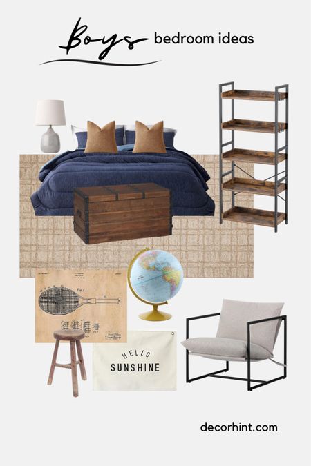 Boys bedroom decor, bookshelf, accent chair , colors of navy and neutral 

#LTKhome #LTKkids #LTKfamily