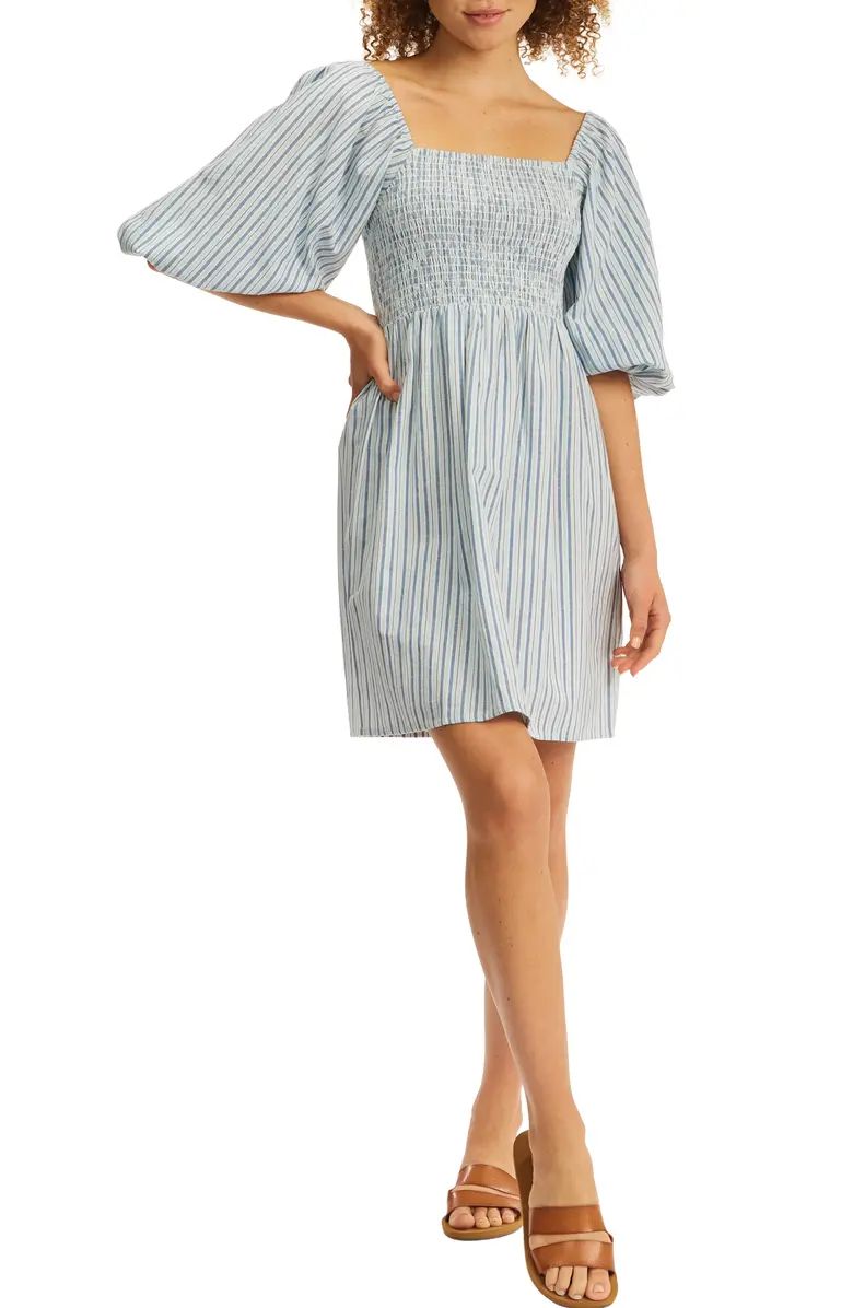 Days in Paradise Stripe Smock Minidress | Nordstrom | Nordstrom