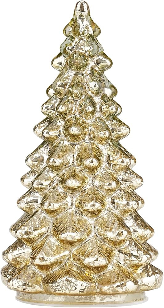 Osfvn Mercury Glass Christmas Tree Gold Xmas Trees Decorations Table Top Centerpiece Mantel Windo... | Amazon (US)