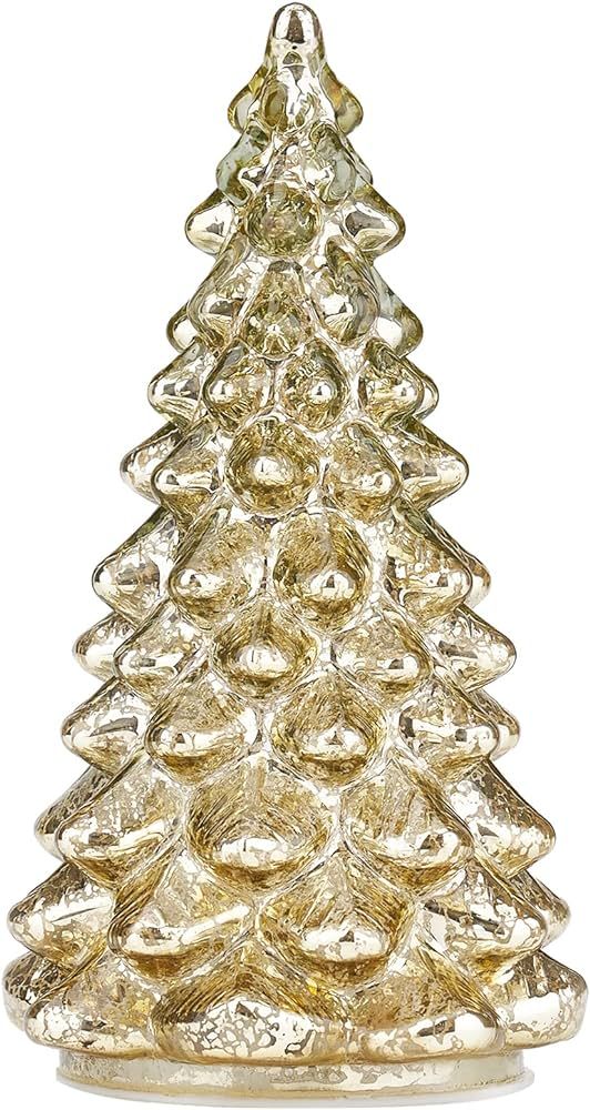 Osfvn Mercury Glass Christmas Tree Gold Xmas Trees Decorations Table Top Centerpiece Mantel Windo... | Amazon (US)