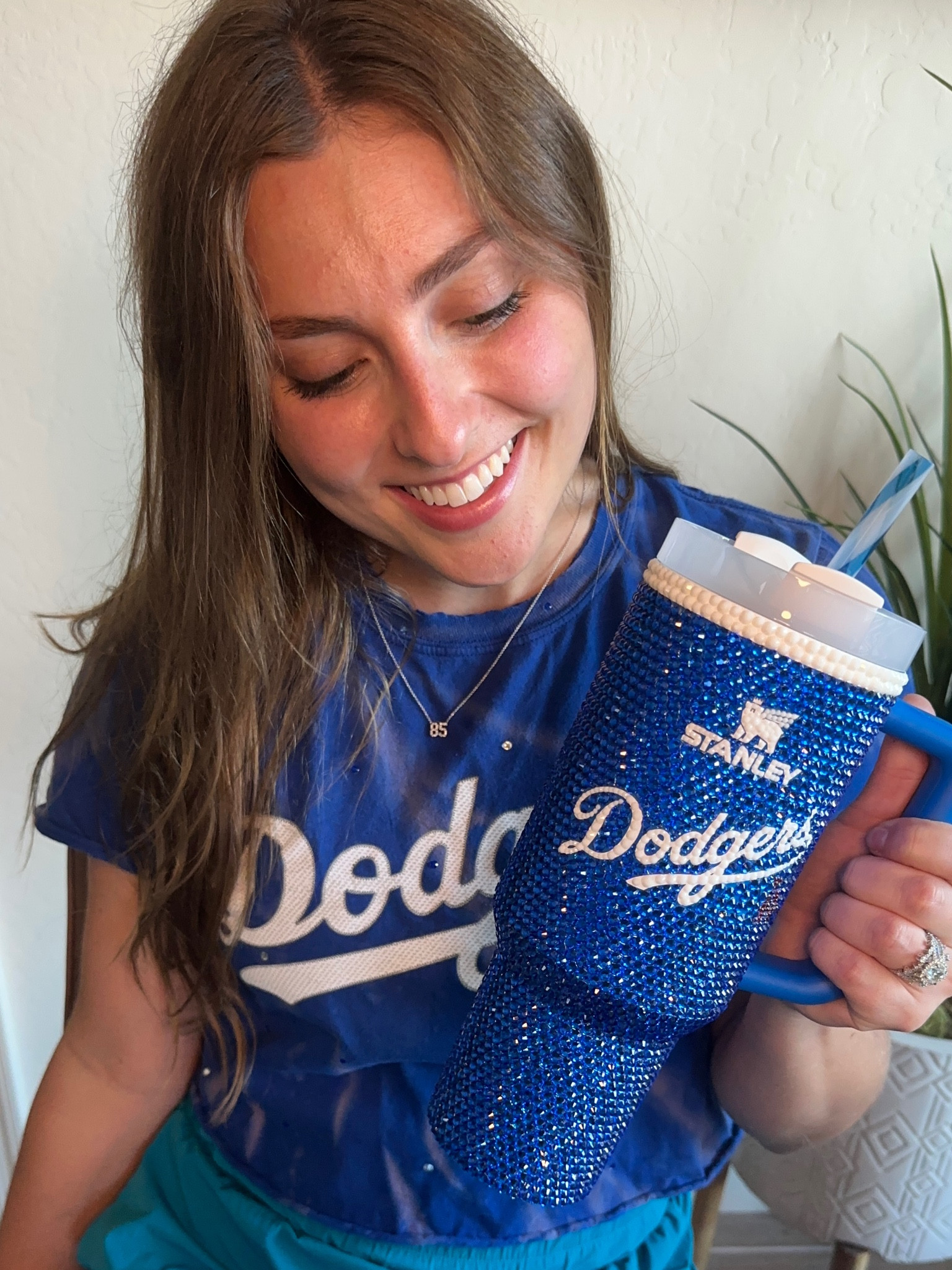 This rhinestoned Stanley Cup is too cute 😍 hand made & available on Etsy!