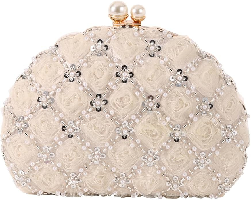 Dreubea Elegant Evening Clutch for Women with Sequins, Artificial Pearls, Featuring a Pearl-Embel... | Amazon (US)
