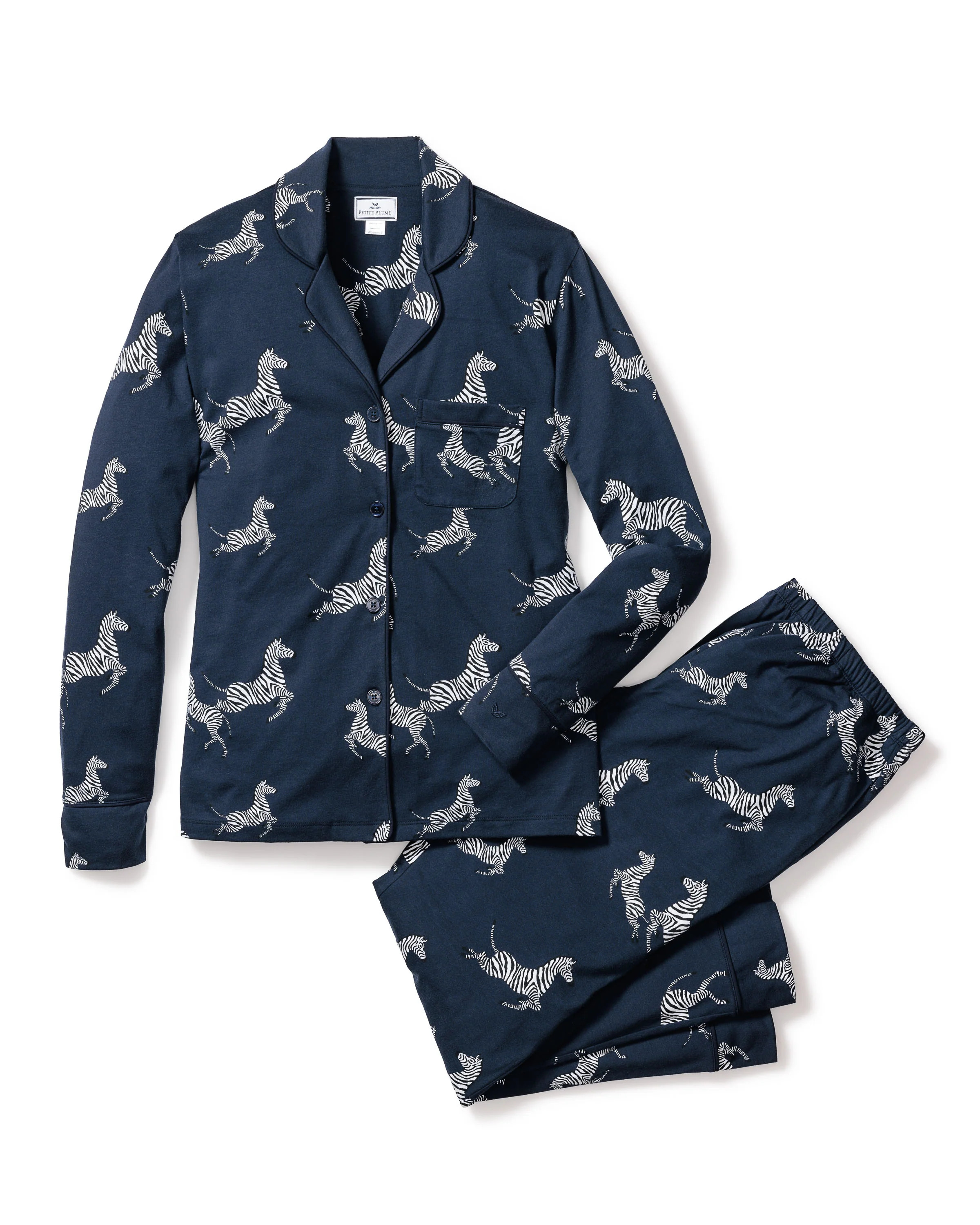 Women's Pima Pajama Set in Zèbre de Nuit | Petite Plume