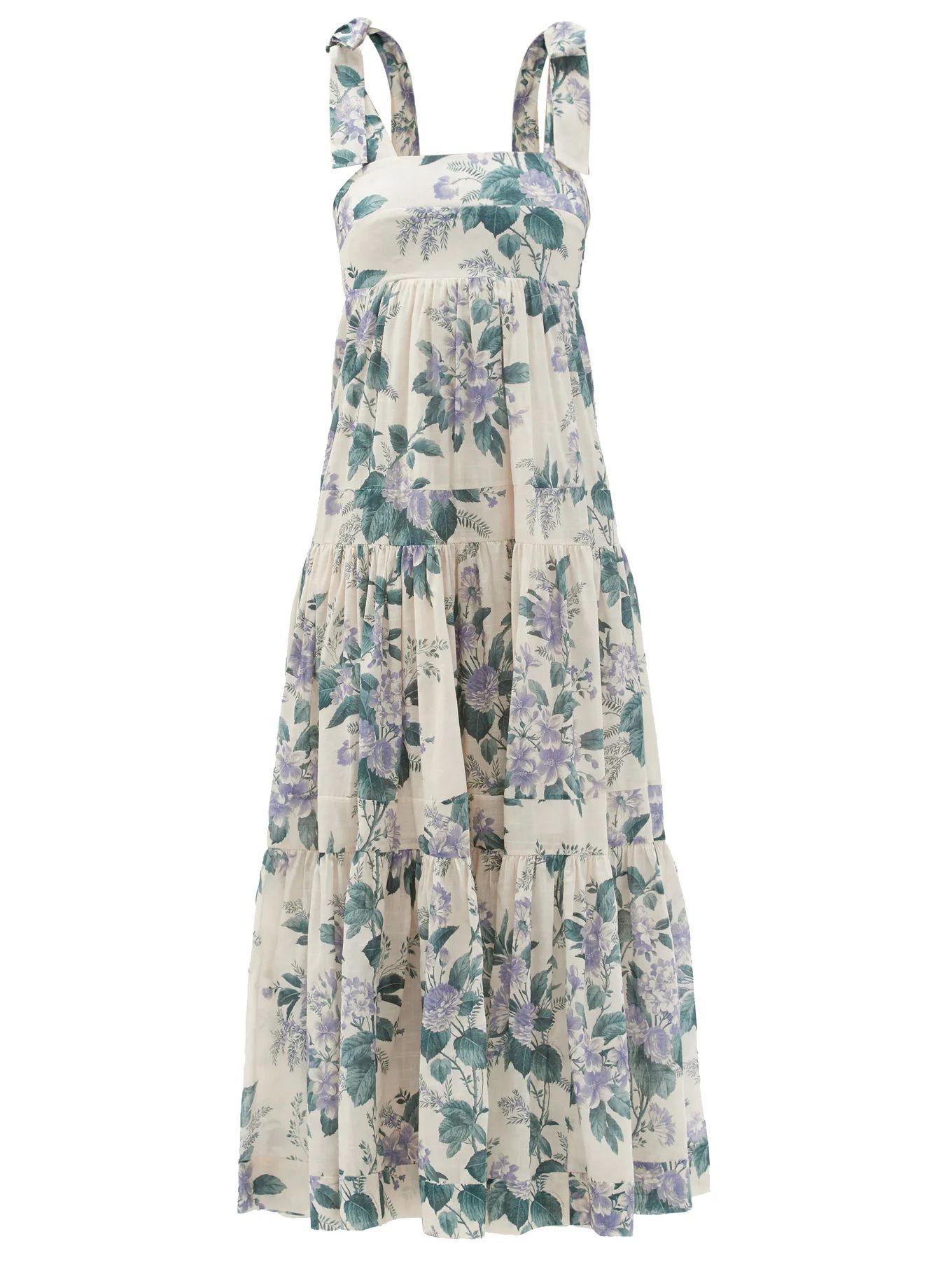 Cassia tiered floral-print cotton dress | Zimmermann | Matches (US)