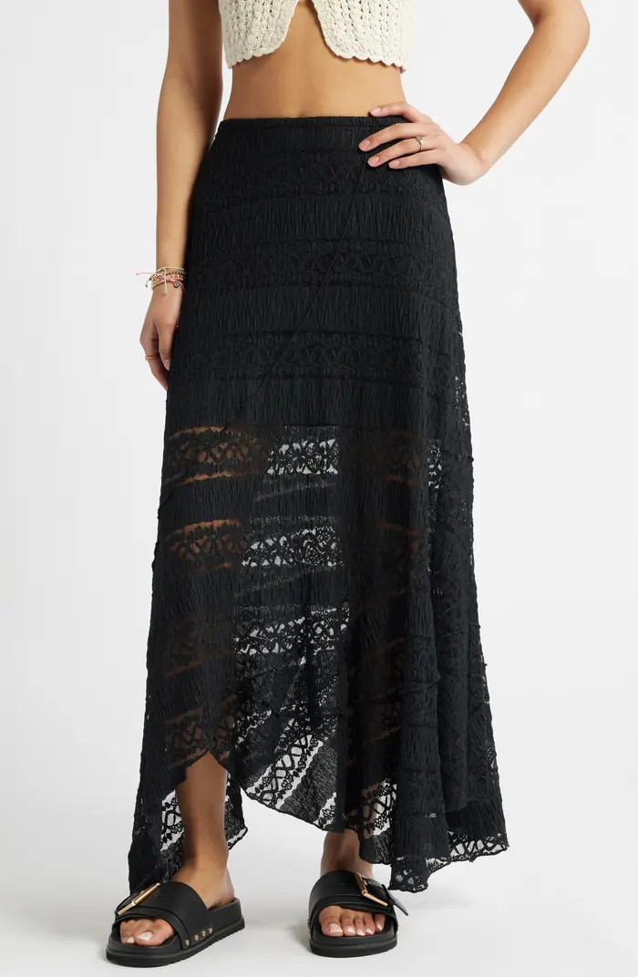 Asymmetric Lace Midi Skirt | Nordstrom