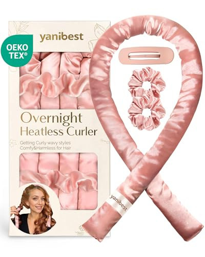 Yanibest Super Soft Satin Heatless Curler Set, Overnight Hair Curler to Sleep in, No Heat Curling Rods, with Satin Scrunchies and Clip | Amazon (US)
