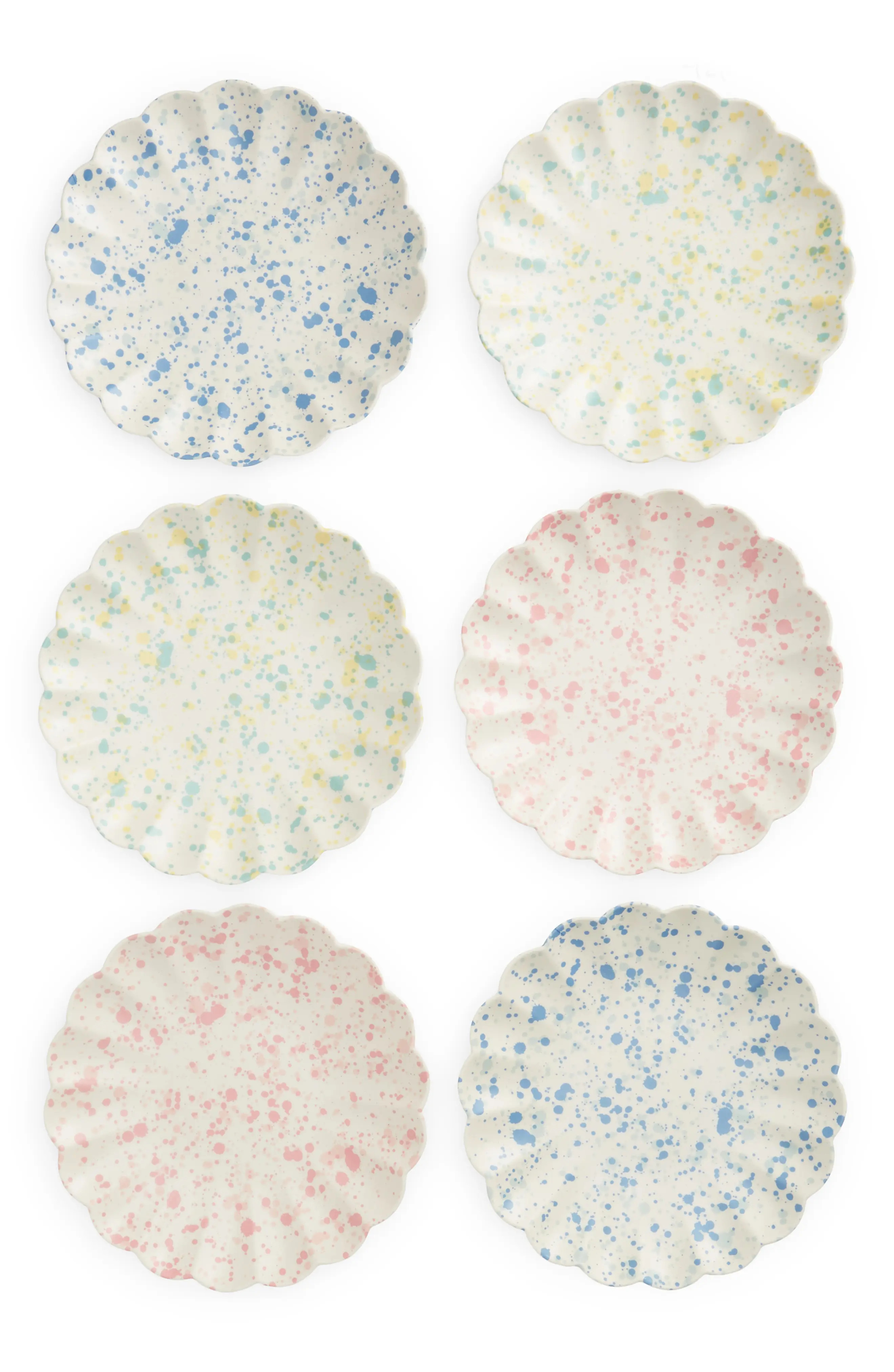 Meri Meri Speckled Set of 6 Reusable Bamboo Party Plates in Speckled Bamboo at Nordstrom, Size Large | Nordstrom