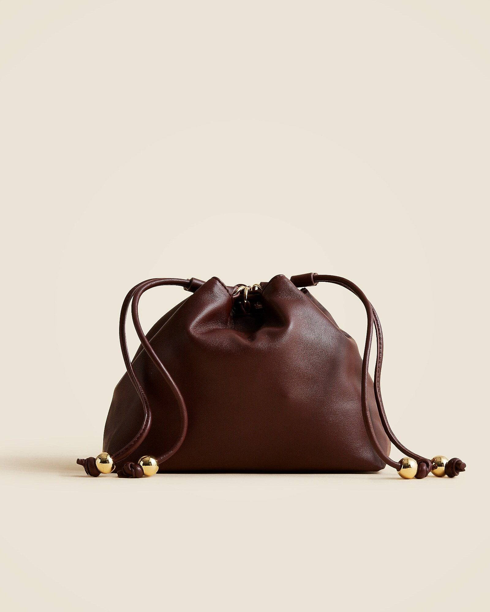 Drawstring pouch bag in leather | J. Crew US