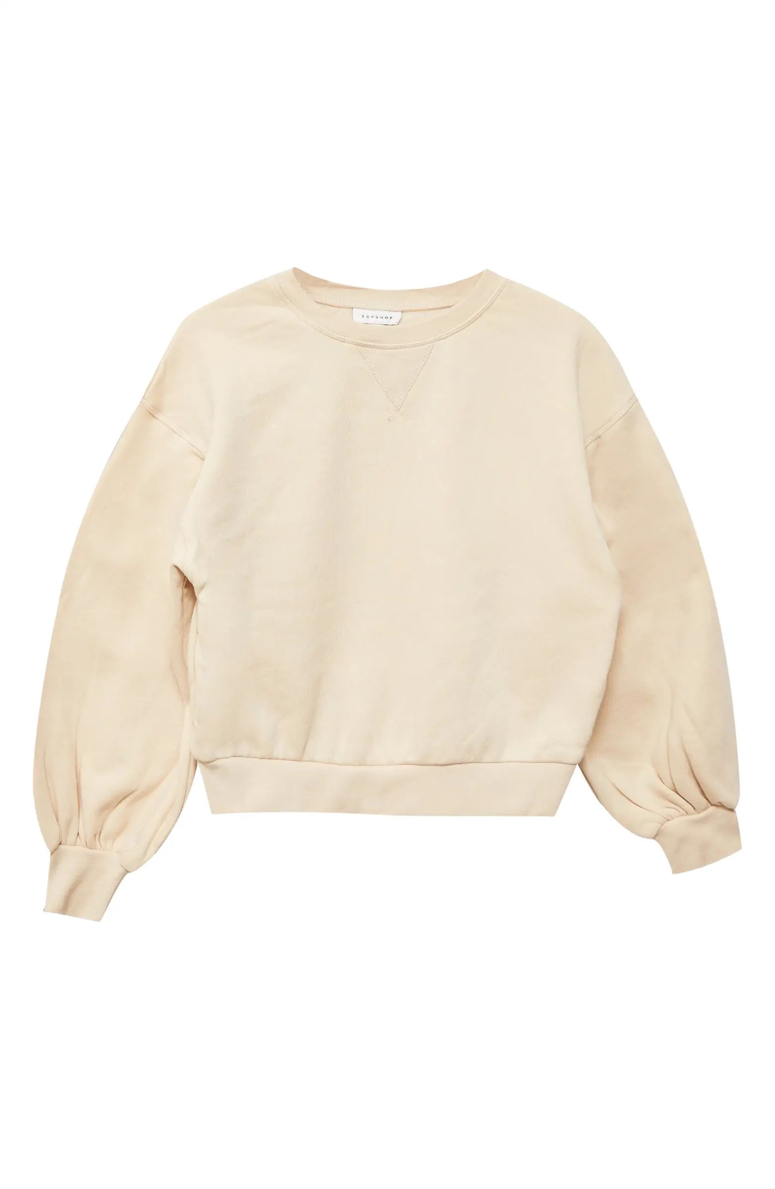 Pleated Sleeve Sweatshirt | Nordstrom