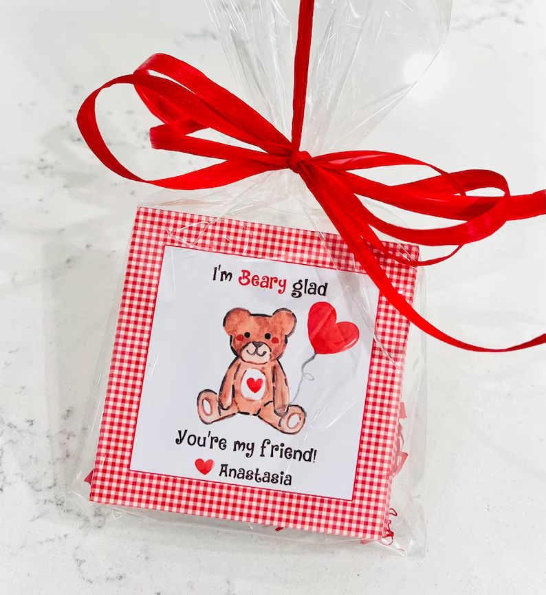 Valentine Tags Bear Printed and Digital Options - Etsy | Etsy (US)