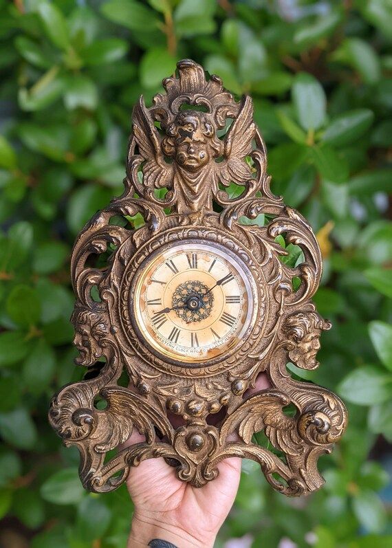 Brass Colored Cherub Ornate Clock | Etsy | Etsy (US)