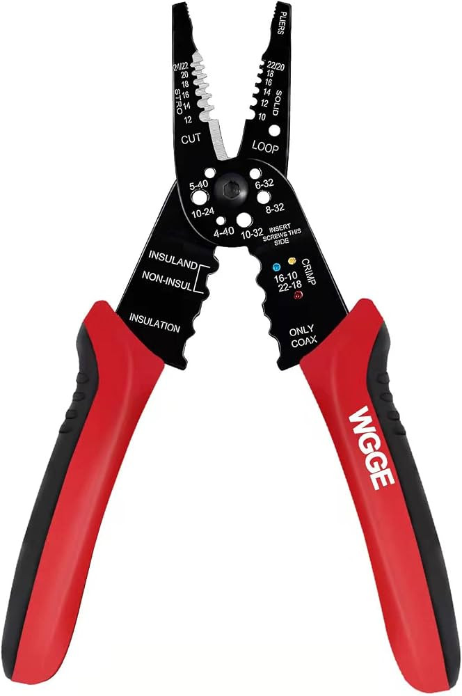 WGGE WG-015 Professional 8-inch Wire Stripper/wire crimping tool, Wire Cutter, Wire Crimper, Cable S | Amazon (US)