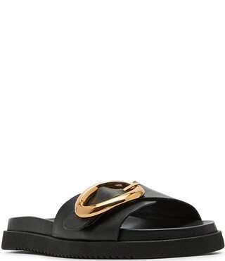 Steve Madden Mandie Leather Buckle Detail Slide Sandals | Dillard's | Dillard's