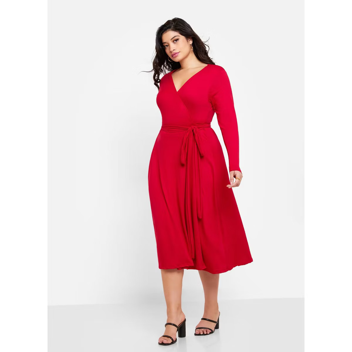 Rebdolls Women's Essential Long Sleeve Midi Wrap Dress | Target