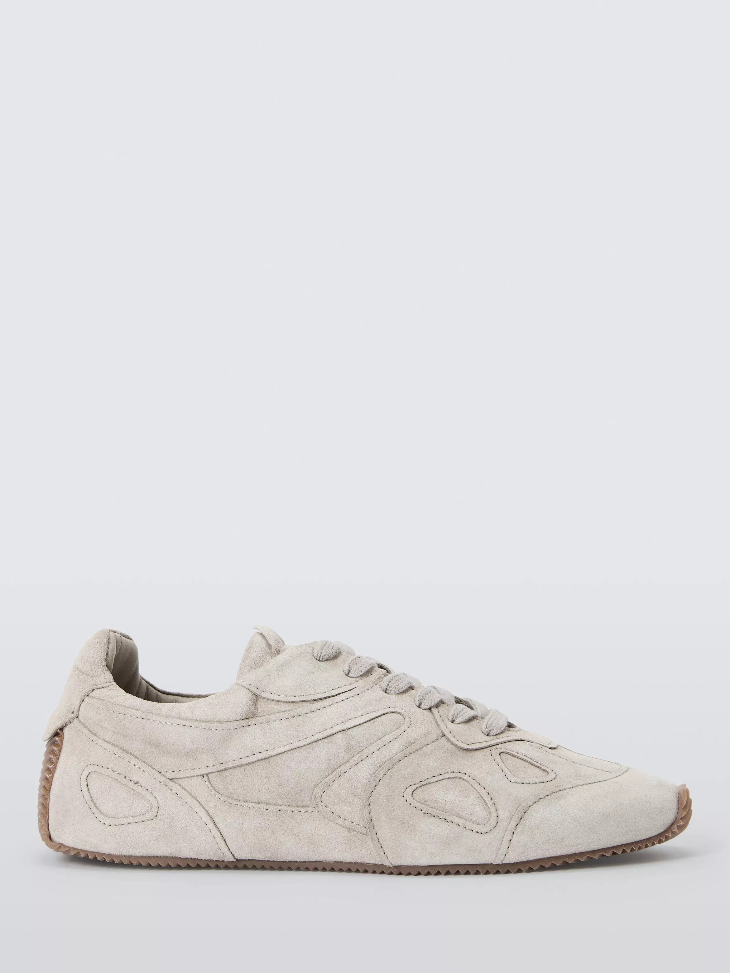Eden Suede Panel Lace Up Runner Trainers, Grey Light | John Lewis (UK)