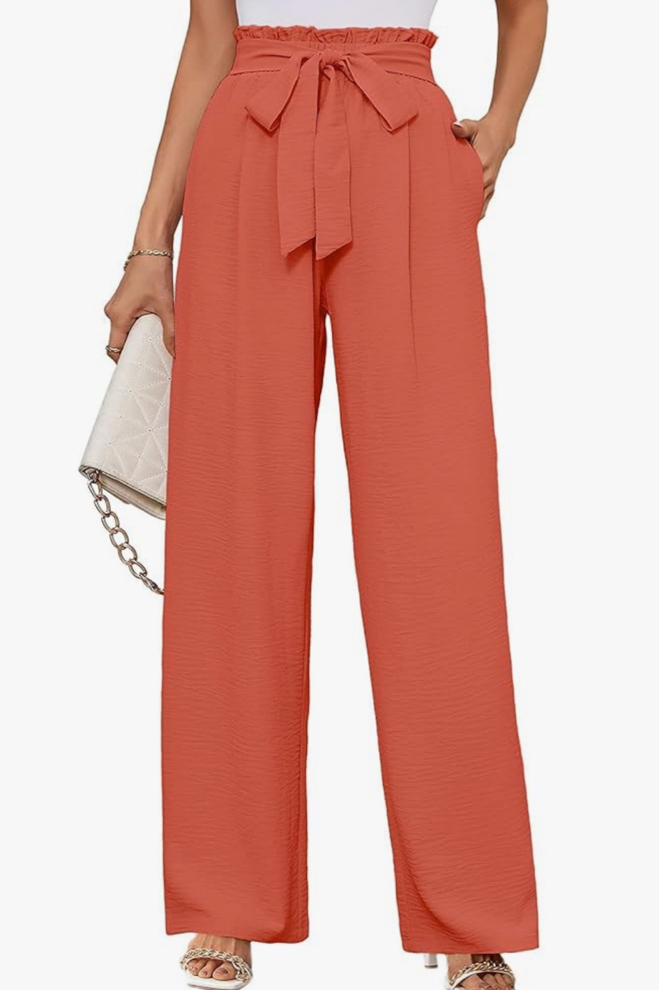 KORSIS Women's Wide Leg Lounge Pants Lightweight High Waisted Loose Work Elastic Trousers with Pockets (S-2XL)