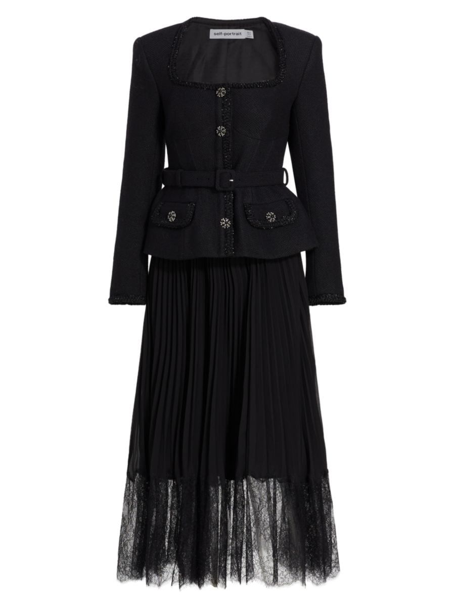 Jacket Pleated Midi-Dress | Saks Fifth Avenue