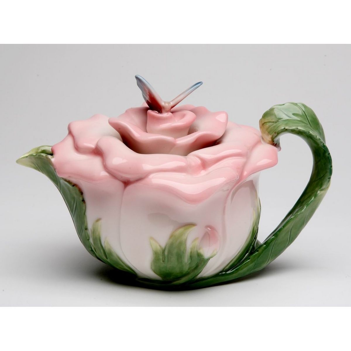Kevins Gift Shoppe Ceramic Victorian Pink Rose Teapot with Butterfly | Target
