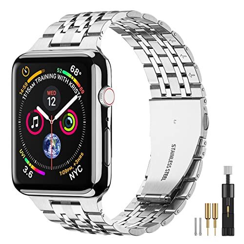 Suplink Stainless Steel Metal Band Compatible with Apple Watch Band 41mm 40mm 38m, Replacement Apple | Amazon (US)