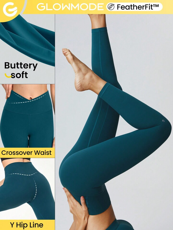 GLOWMODE 24" FeatherFit™ Crossover Leggings | SHEIN