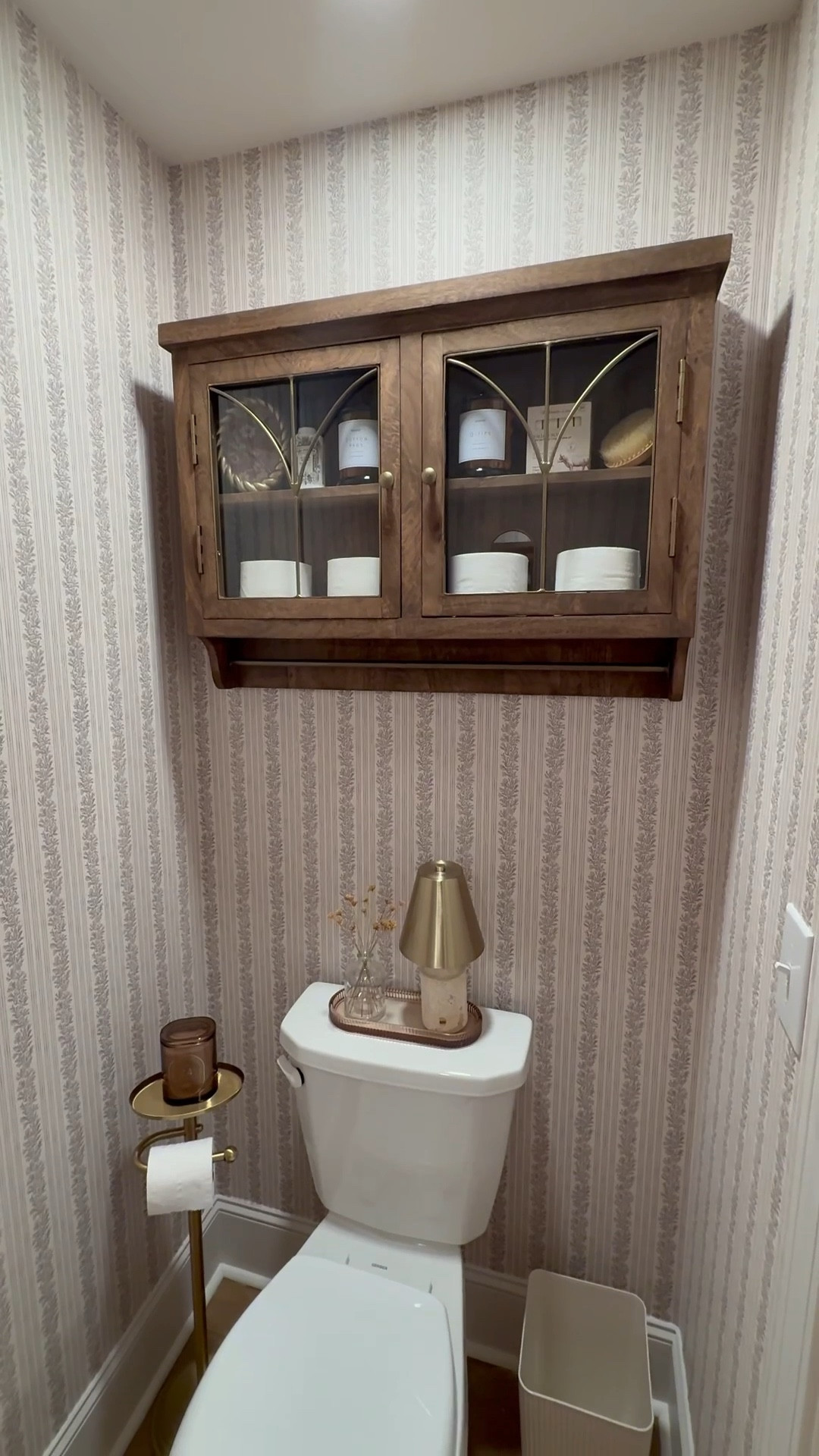 Our toilet room got a major refresh! 

I absolutely love this elegant peel and stick wallpaper from Artza & co. paired with this storage /display cabinet! So happy with how my vision came to life!

#LTKFindsUnder50 #LTKFindsUnder100 #LTKHome