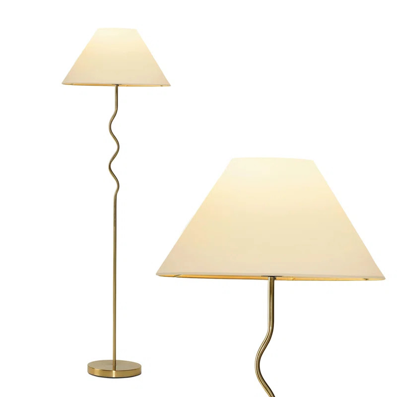 Squiggle 62'' LED Floor Lamp with Twisting Base and Ivory Empire Shade | Wayfair North America