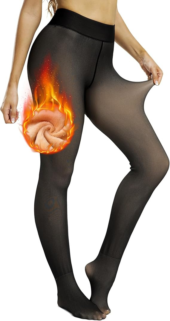 NORMOV Winter Warm Fleece Lined Leggings Women,Thick Thermal Velvet Tights | Amazon (US)