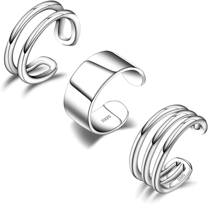 CHIC & ARTSY Cuff Earrings 925 Sterling Silver Ear Cuff Earrings Non-Piercing Fake Helix Cartilag... | Amazon (US)