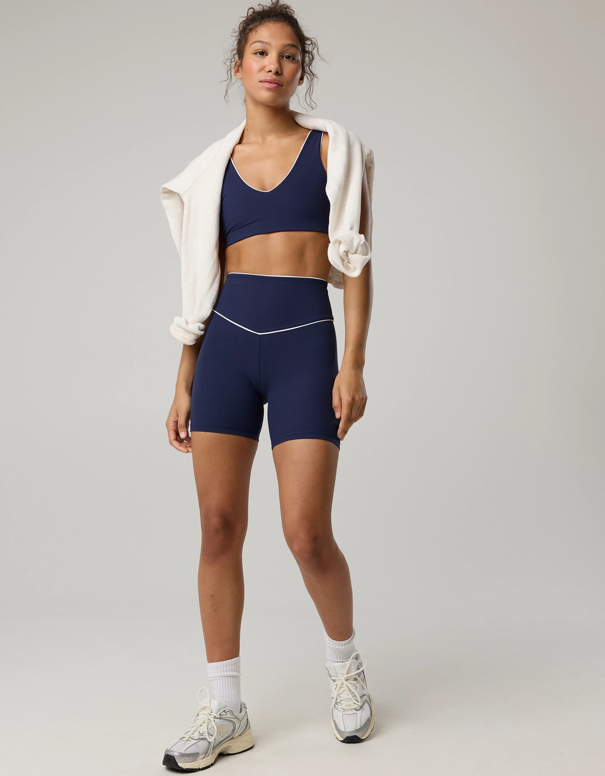 OFFLINE By Aerie Real Me XTRA High Waisted 5" Rib Piping Bike Short | Aerie
